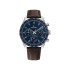 Tommy Hilfiger 1792276 muški sat Hampton Sport Lux Multifunction Brown kožni kaiš Navy Blue Sunray Dial 42mm