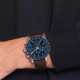 Tommy Hilfiger 1792276 muški sat Hampton Sport Lux Multifunction Brown kožni kaiš Navy Blue Sunray Dial 42mm