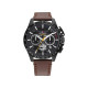 Tommy Hilfiger 1792291 muški sat Bank Black IP Chronograph Brown kožni kaiš Yellow Second Hand 44mm