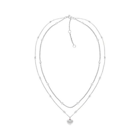 Tommy Hilfiger 2781009 ogrlica dvoredna Heart Minimal Silver Stainless Steel