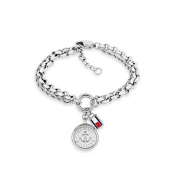 Tommy Hilfiger 2781024 narukvica dvoredna Nautical Double Chain Silver Tone Stainless Steel Urban Chic Style 19cm