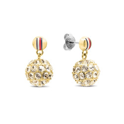 Tommy Hilfiger 2781079 minđuše Crystal Disco Ball Gold Tone Stainless Steel 16mm Effortless Chic