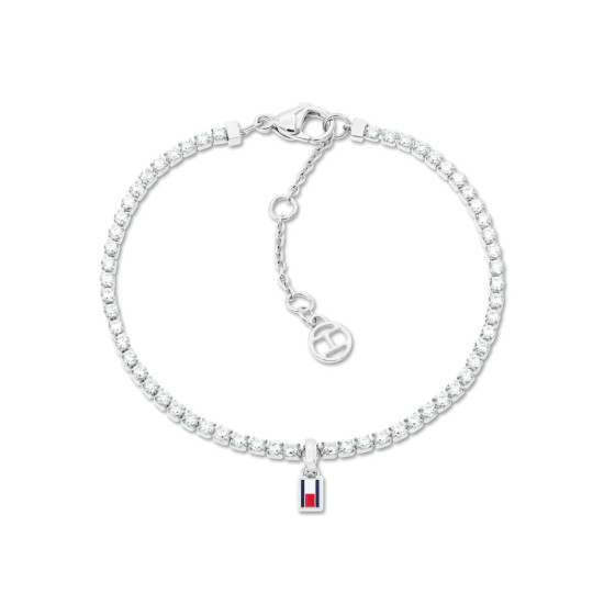 Tommy Hilfiger 2781092 narukvica TH Tennis Silver Tone Stainless Steel 19cm Crystal Effect Timeless Elegance