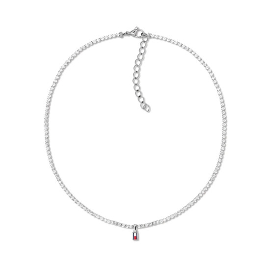 Tommy Hilfiger 2781094 ogrlica TH Tennis Silver Tone Stainless Steel 40cm Crystal Effect