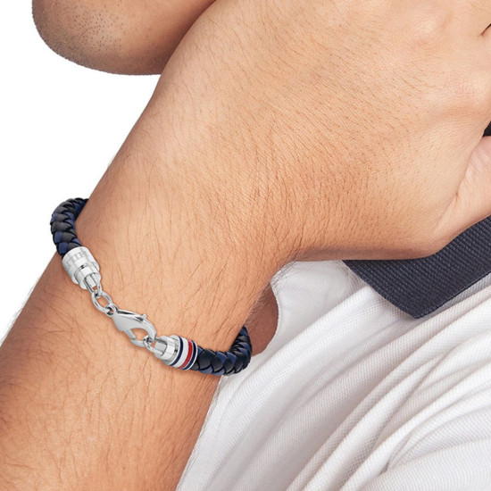 Tommy Hilfiger 2790634 muška narukvica Deep Blue Black Leather