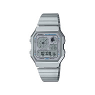 Casio Vintage A130WE-7A unisex Futuristic Gadget Edition All Silver Tone