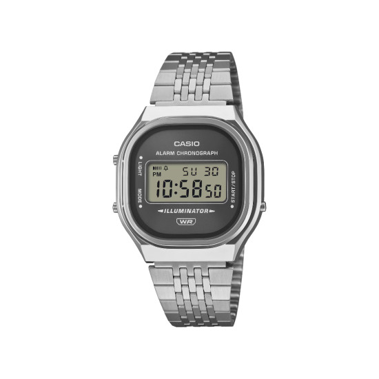 Casio Vintage A140WE-8A unisex Oversized Oval Digital Silver Tone 36mm NEW EDITION