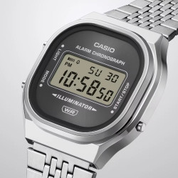 Casio Vintage A140WE-8A unisex Oversized Oval Digital Silver Tone 36mm NEW EDITION