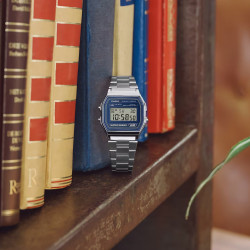 Casio Vintage A158WEA-2 unisex Everyday Classic Metal Finish Blue Dial