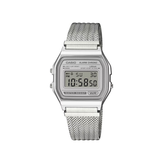Casio Vintage A158WEM-7 unisex Refined Mesh Classic Light Gray