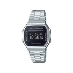 Casio Vintage A168WEM-1E unisex Iconic Retro Graphite Mirror finishing face