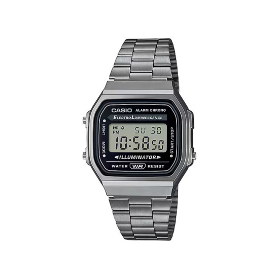 Casio Vintage A168WGG-1A unisex Iconic Retro All Black Gun Metal 36mm Bestseller