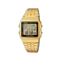 Casio Vintage A500WGA-1 unisex Full Digital Classic Gold Tone Fresh Green detail