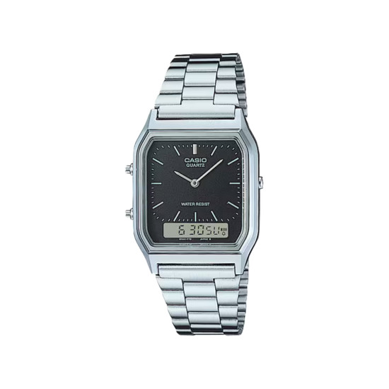Casio Vintage AQ-230A-1DMQ unisex Analog-Digital Minimalist Graphite Dial Sunray effect