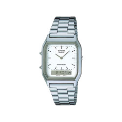 Casio Vintage AQ-230A-7 unisex Analog-Digital Minimalist White Dial