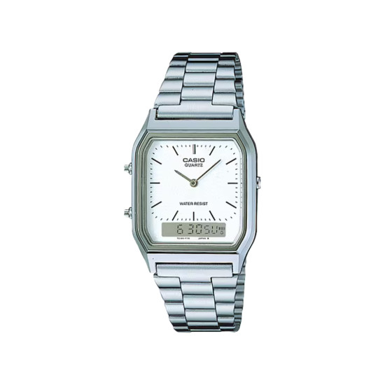 Casio Vintage AQ-230A-7 unisex Analog-Digital Minimalist White Dial