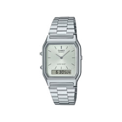 Casio Vintage AQ-230A-7AMQY unisex Analog-Digital Minimalist White Dial Sunray effect