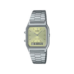 Casio Vintage AQ-230A-9A unisex Analog-Digital Minimalist Lime Dial Sunray effect