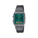 Casio Vintage AQ-230EGG-3A unisex Analog-Digital Minimalist Gunmetal Tone Dark Green-Blue Sunray effect
