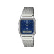 Casio Vintage AQ-230EM-2A unisex Analog-Digital Minimalist Deep Blue Dial Sunray effect Mesh Band