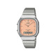 Casio Vintage AQ-240E-4A unisex Edgy Silver Tone Xl Peach Dial Edition