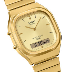 Casio Vintage AQ-240EG-9A unisex Edgy Gold Tone Xl Champagne Dial Edition