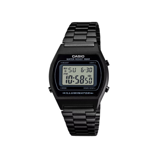 Casio Vintage B640WB-1A unisex Retro Edition All Black Stainless Steel 35mm