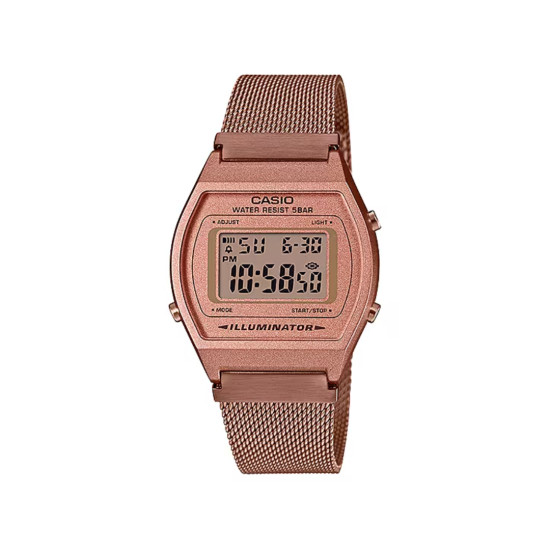 Casio Vintage B640WMR-5A ženski sat Sparkle Retro Edition Rose Gold Tone Mesh Band