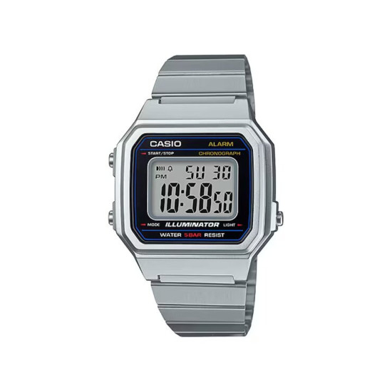 Casio Vintage B650WD-1A unisex Big Screen Retro Siler Tone