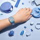 Casio Vintage F-91WS-2A unisex Legendary Slim Digital Micro Light Iconic desing All Laight Blue Transparent