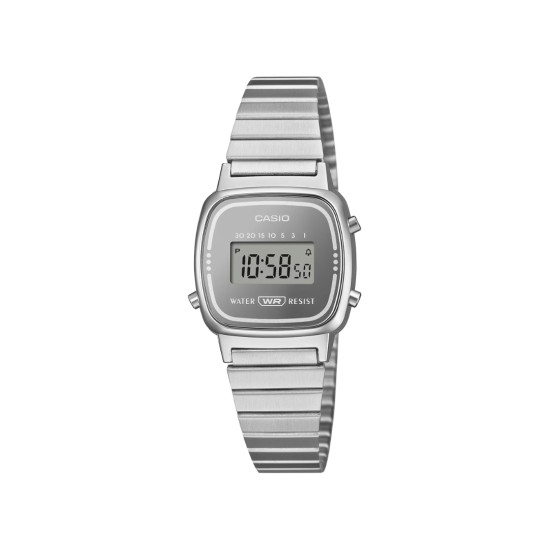 Casio Vintage LA670WES-7A ženski sat Mini Digital Edition Silver Tone Mirror Finishing Face Display 25mm