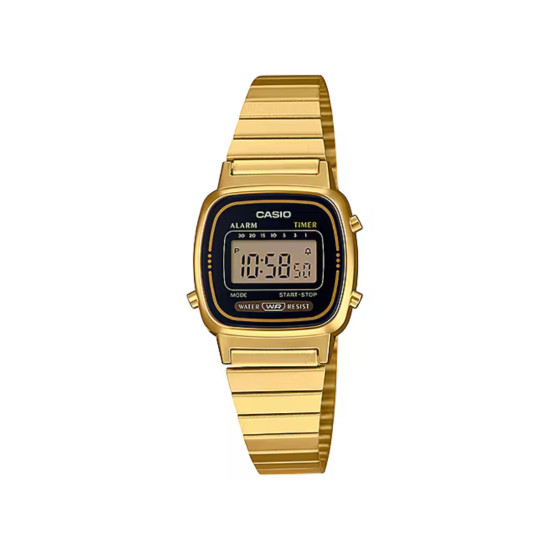 Casio Vintage LA670WGA-1 ženski sat Mini Digital Edition Gold Tone Black Display