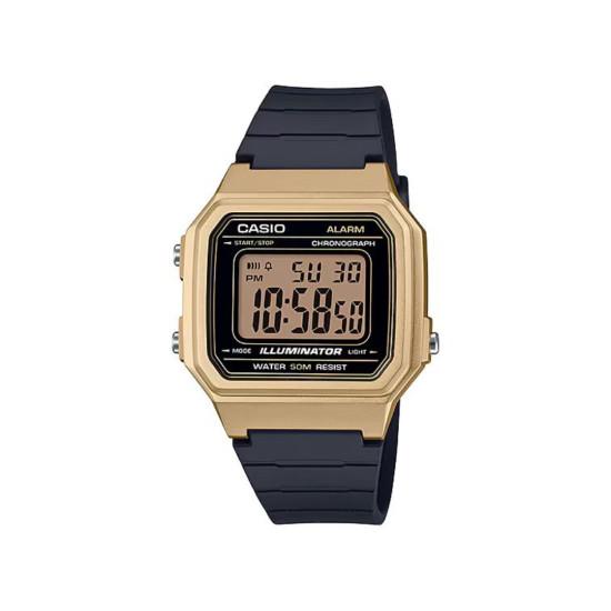 Casio Vintage W-217HM-9A unisex Digital Retro XL Gold Tone
