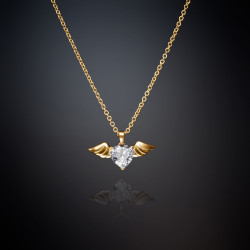 Chiara Ferragni J19AVH01 ogrlica Cupido Gold Tone White Heart Zirconia