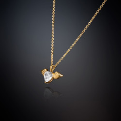 Chiara Ferragni J19AVH01 ogrlica Cupido Gold Tone White Heart Zirconia