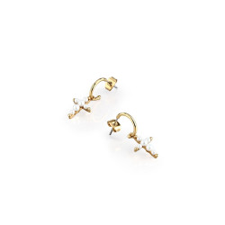 Chiara Ferragni J19AWC24 minđuše Croos With Small Pearl Gold Tone