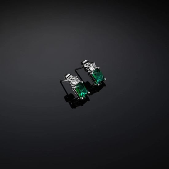 Chiara Ferragni J19AWJ12 minđuše Emerald Green Zircons Silver Tone 12mm