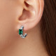Chiara Ferragni J19AWJ15 minđuše alke Emerald Green Zircons Small Silver Tone 16mm