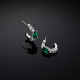 Chiara Ferragni J19AWJ15 minđuše alke Emerald Green Zircons Small Silver Tone 16mm