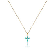 Chiara Ferragni  J19AYT01 ogrlica Croos Turquoise Small 18k Gold Plated Stainless Steel 