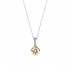 TI SENTO 6739ZY ogrlica Classic Round Zirconia White Pendant Minimalist Sterling Silver 925 Yellow Gold Plated