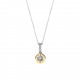 TI SENTO 6739ZY ogrlica Classic Round Zirconia White Pendant Minimalist Sterling Silver 925 Yellow Gold Plated