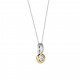 TI SENTO 6739ZY ogrlica Classic Round Zirconia White Pendant Minimalist Sterling Silver 925 Yellow Gold Plated