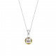 TI SENTO 6739ZY ogrlica Classic Round Zirconia White Pendant Minimalist Sterling Silver 925 Yellow Gold Plated