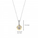 TI SENTO 6739ZY ogrlica Classic Round Zirconia White Pendant Minimalist Sterling Silver 925 Yellow Gold Plated
