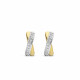 TI SENTO 7667ZY mindjuše alke Zirconia Crossover 925 Sterling Silver Yellow Gold Plated 13mm