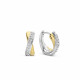 TI SENTO 7667ZY mindjuše alke Zirconia Crossover 925 Sterling Silver Yellow Gold Plated 13mm