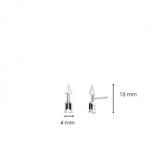 TI SENTO 7820BO mindjuše  Arrow Stud Black Oniks Detail Silver 925 15mm