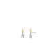 TI SENTO 7820ZY mindjuše Arrow Stud Gold Detail Sterling Silver 925 15mm