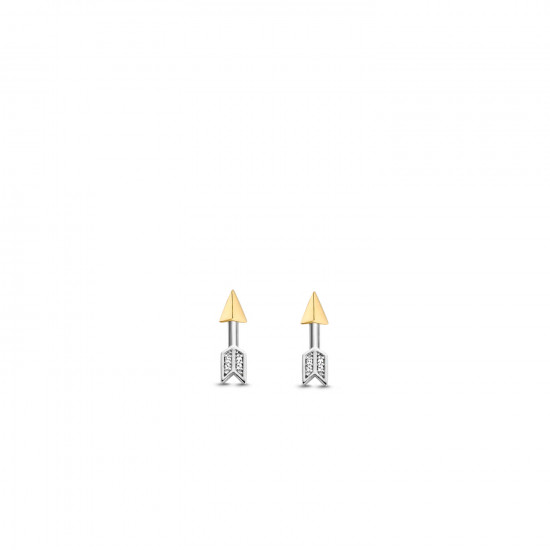 TI SENTO 7820ZY mindjuše Arrow Stud Gold Detail Sterling Silver 925 15mm